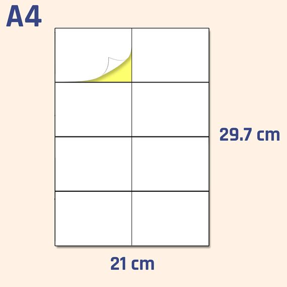 25 Blatt, 200 Stück - Etiketten Selbstklebend Adressaufkleber A4, Klebeetiketten Aufkleber zum Beschriften - 105 x 74,25mm
