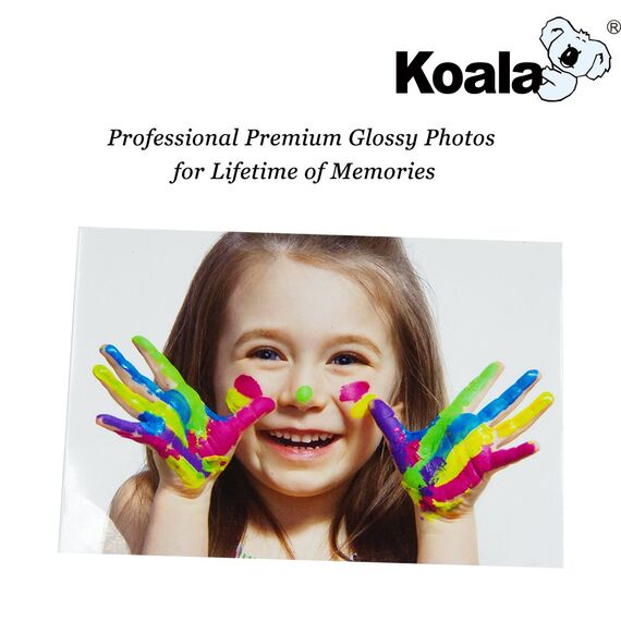 KOALA Glänzendes Inkjet Fotopapier, 10x15 cm, 250g/m², 100 Blatt, mit Premium Hochglanz Advanced Kunstharz beschichtet, für Canon HP Epson Tintenstrahldrucker