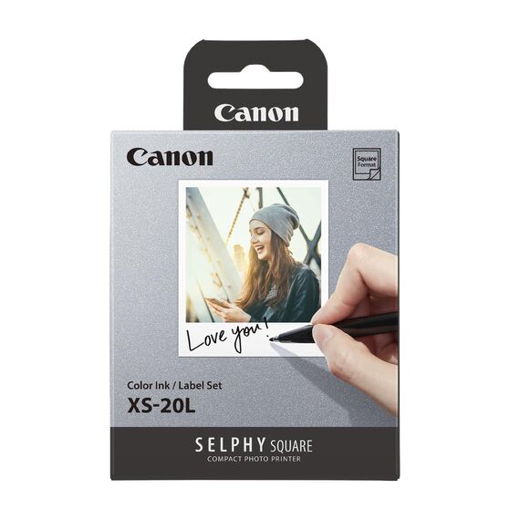 Canon SELPHY XS-20L Tinten- und Papier-Multipack – Original Canon Fotodrucker Tintenpatrone 1er-Pack & 20 Blatt Fotopapier (72 x 85mm)