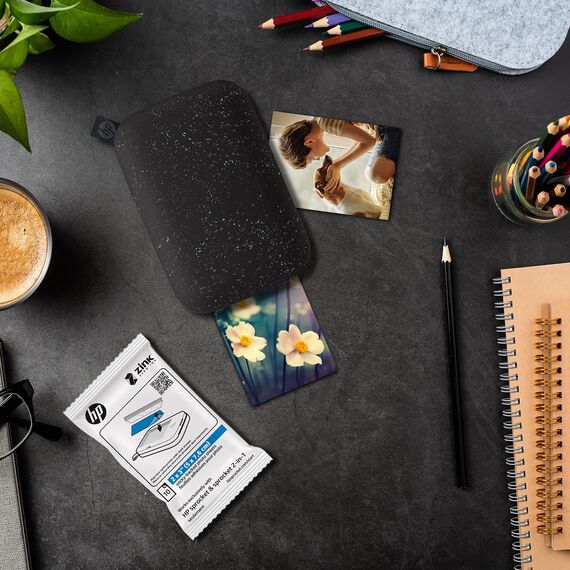 HP Sprocket Premium Zink vorgeschnittenes, selbstklebendes Fotopapier, 2 x 3 Zoll (5,1 x 7,5 cm), 50 Blatt, kompatibel mit HP Sprocket Fotodruckern