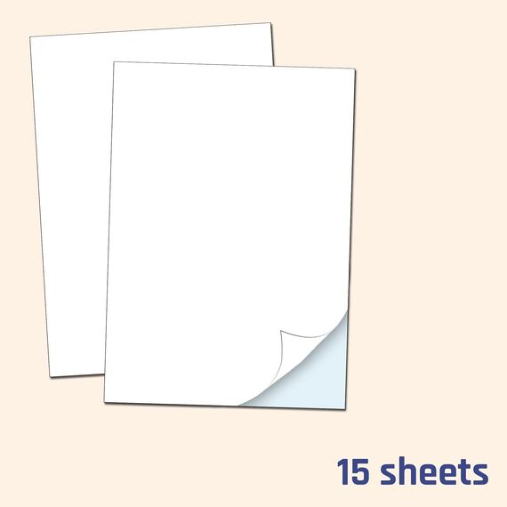 15 Blatt - Vinylfolie Sticker Papier zum Bedrucken A4, Aufkleber Selbstklebend Wasserfest