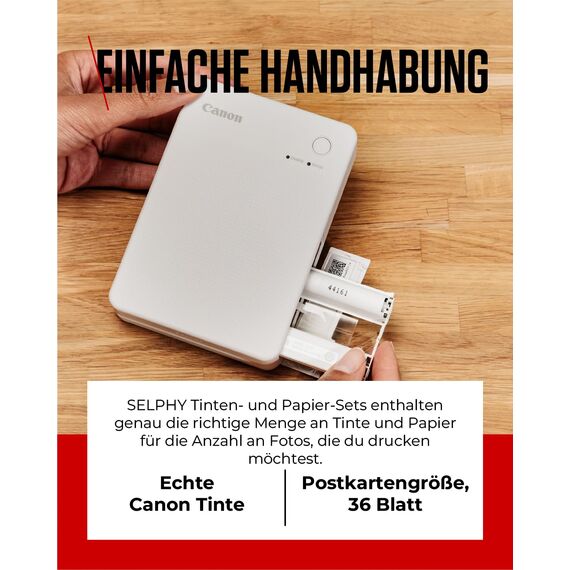 Canon SELPHY XS-20L Tinten- und Papier-Multipack – Original Canon Fotodrucker Tintenpatrone 1er-Pack & 20 Blatt Fotopapier (72 x 85mm)