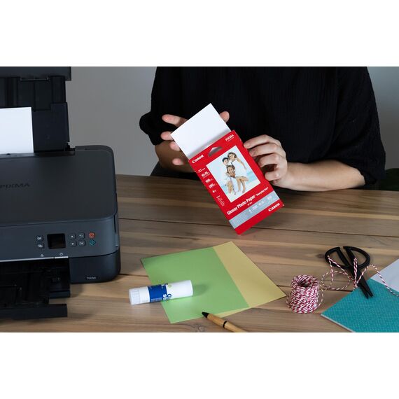 Canon Fotopapier GP-501 glänzend weiß - 10x15cm 100 Blatt für Tintenstrahldrucker - PIXMA Drucker (200 g/qm), PG-40