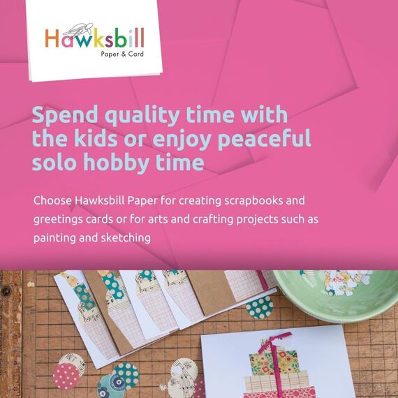 Hawksbill Papier 160 g/m² Mehrzweck-Kartenpapier, 50 Stück, hochwertig, glatt und knackig, hellweiß, A4-Karte, Kopierpapier für Zuhause, Büro und Schreibwaren