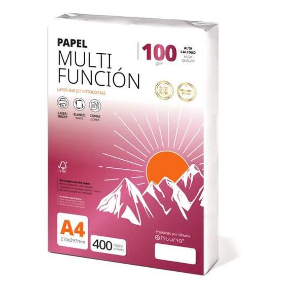 Ofituria Kopierpapier, DIN A4, 100 g/m2, 400 Blatt, Mehrzweckpapier für Laser- und Tintenstrahldrucker, Kopierer, Bürobedarf, Schulbedarf, Packung zu 400 Blatt, 100 g