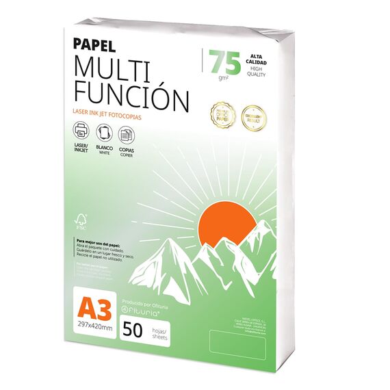 A3 Papier 75 g 50 Blatt, Multifunktionspapier für Drucker, Papier für Projekte, Illustration, Lettering, Professionelle Kreativprojekte, A3 Büropapier, Schulmaterial - Ofituria (75 g, 50 Blatt)
