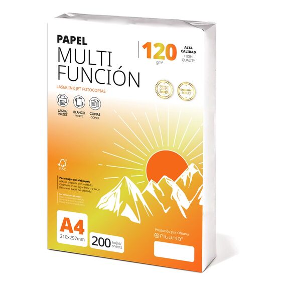 Ofituria Kopierpapier, DIN A4, 120 g/m2, 200 Blatt, Mehrzweckpapier für Laser- und Tintenstrahldrucker, Kopierer, Bürobedarf, Schulbedarf, Packung zu 200 Blatt, 120 g