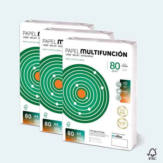 Folios A4, 80 g, 100 Blatt, Mehrzweckpapier für Drucker, Laserdrucker und Injektionsdrucker, Kopierer, Fax, für Büro, Schulbedarf, Blattpaket, m-office (100 Blatt, 80 g)