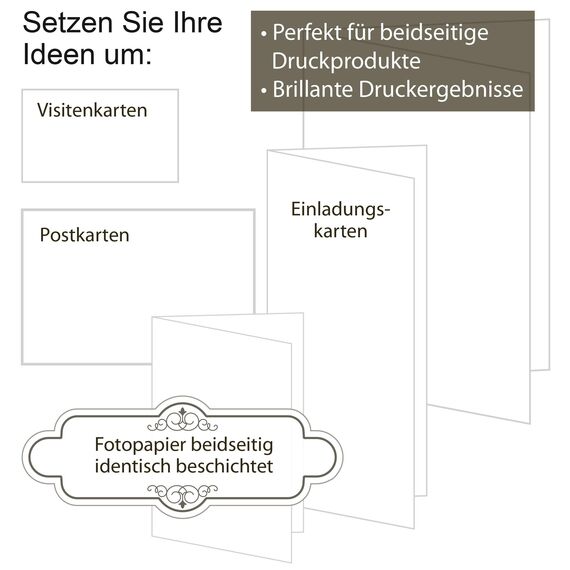 PREMIUM 200g Druckerpapier Matt Weiß A4 Fotokarton, Fotopapier für Laserdrucker, Beidseitig bedruckbar, 50 Blatt