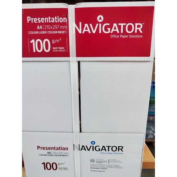 Igepa Navigator Presentation Kopierpapier A4 100g weiß sehr hohe Weiße, 5x500 Blatt (2500 Blatt)