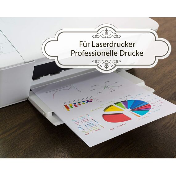 PREMIUM 200g Druckerpapier Matt Weiß A4 Fotokarton, Fotopapier für Laserdrucker, Beidseitig bedruckbar, 50 Blatt