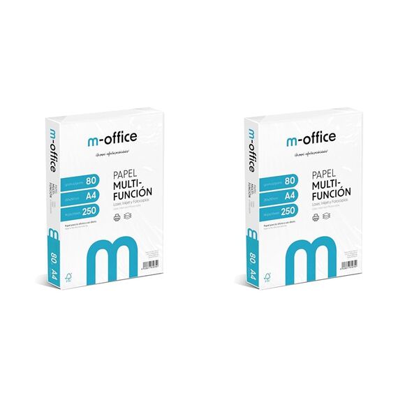 A4-Papier, 80 g, Packung mit 250 Blatt, Multifunktionspapier für Inkjet- und Laserdrucker, A4-Blätter, 210 x 297 mm, ideal für Büro und Zuhause · m-office (250 Blatt) (Packung mit 2)