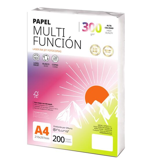 Ofituria Kopierpapier, DIN A4, 250 g/m2, 25 Blatt, Mehrzweckpapier für Laser- und Tintenstrahldrucker, Kopierer, Bürobedarf, Schulbedarf, Packung zu 25 Blatt, 250 g