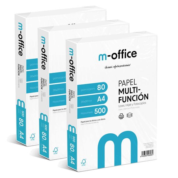 HYBRITE Mehrzweckpapier A4 für Drucker 80 g (1500 Blatt - 3 Packungen)