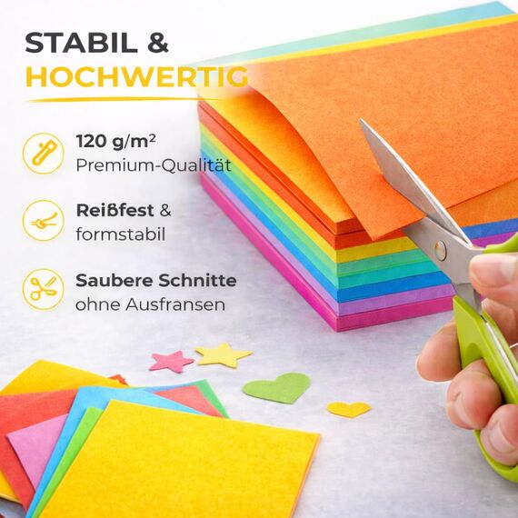 100x Papier bunt - 140 g/m² - Bastelpapier & Buntpapier - für Drucker & Basteln - Tonpapier & Tonkarton