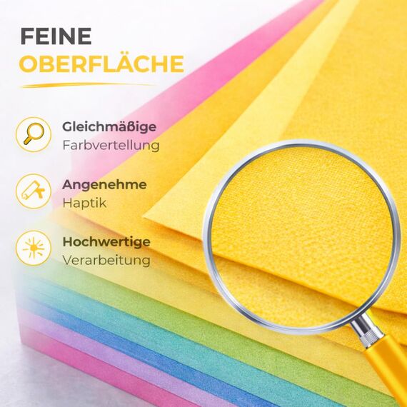 100x Papier bunt - 140 g/m² - Bastelpapier & Buntpapier - für Drucker & Basteln - Tonpapier & Tonkarton