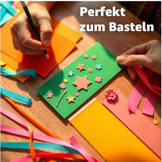 50x Tonpapier Papier bunt - 220 g/m² - Bastelpapier & Buntpapier - für Drucker & Basteln - Tonpapier & Tonkarton