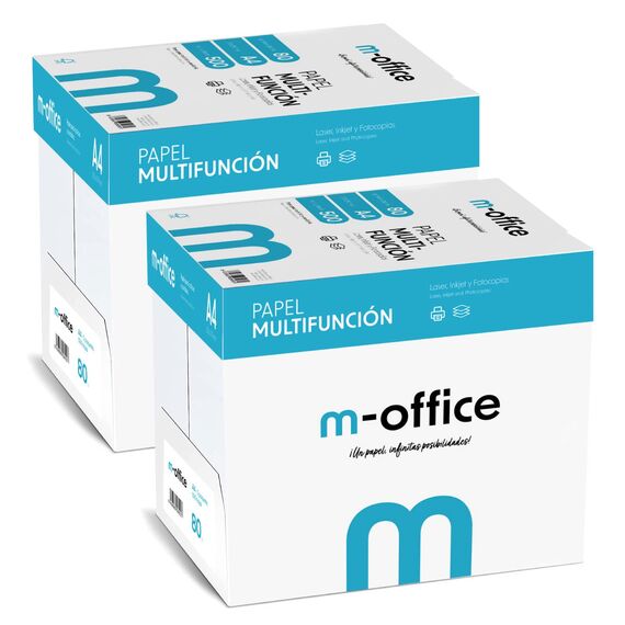 A4-Papier, 80 g, 5000 Blatt, Multifunktionspapier für Inkjet- und Laserdrucker, A4-Blätter, 210 x 297 mm, ideal für Büro und Zuhause · m-office (5000 Blatt)