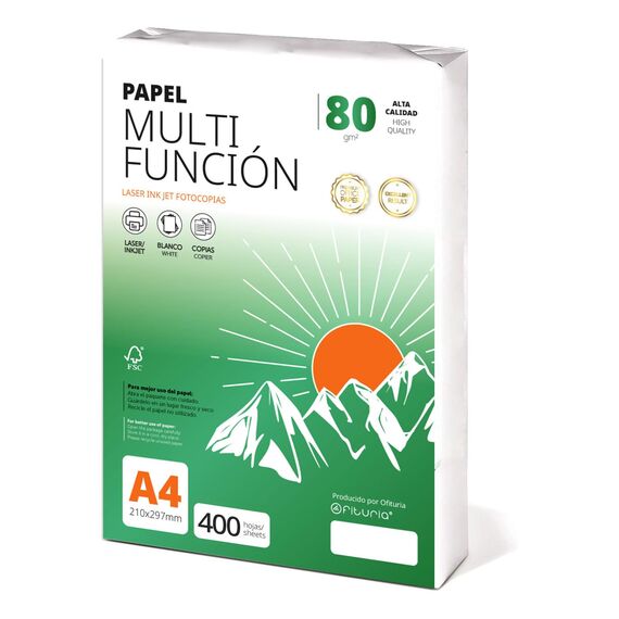 Ofituria Kopierpapier, DIN A4, 80 g/m2, 400 Blatt, Mehrzweckpapier für Laser- und Tintenstrahldrucker, Kopierer, Bürobedarf, Schulbedarf, Packung zu 400 Blatt, 80 g