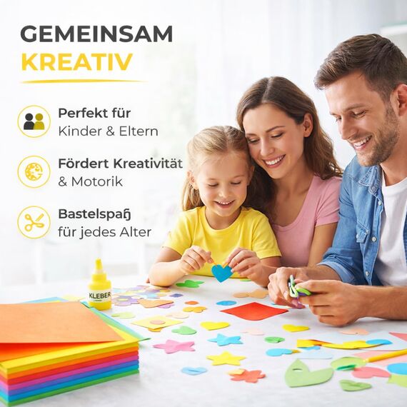 100x Papier bunt - 140 g/m² - Bastelpapier & Buntpapier - für Drucker & Basteln - Tonpapier & Tonkarton
