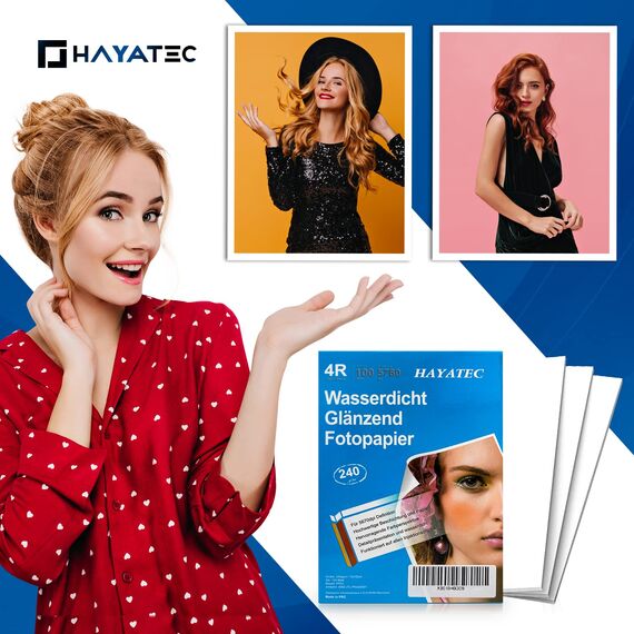 100 Blatt Fotopapier 10x15 hoch glänzend Tintenstrahldrucker 240g/m² Photopapier Fotokarten Photokarten Sofort Trocken Wasserfest Hochweiß