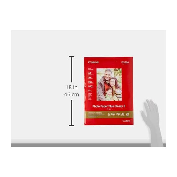 Canon Fotopapier PP-201 Glänzend - DIN A3 20 Blatt Für Tintenstrahldrucker - PIXMA Drucker (265 G/qm)