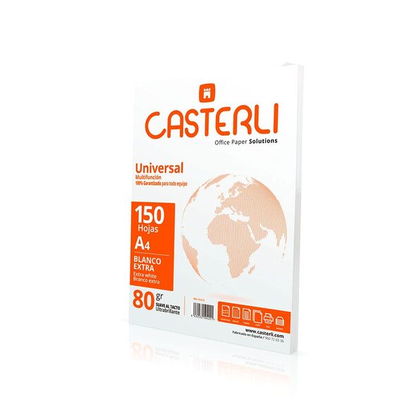 CASTERLI A4-Papier, 150 Blatt, 80 g/m², Extra Weiß, Mehrzweckpapier für Drucker