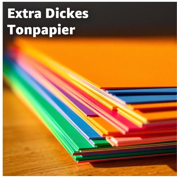 50x Tonpapier Papier bunt - 220 g/m² - Bastelpapier & Buntpapier - für Drucker & Basteln - Tonpapier & Tonkarton