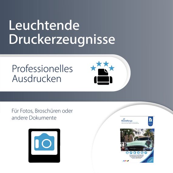 MediaRange DIN A4 Fotopapier für Tintenstrahldrucker, hochglänzend, 180g, 50 Blatt