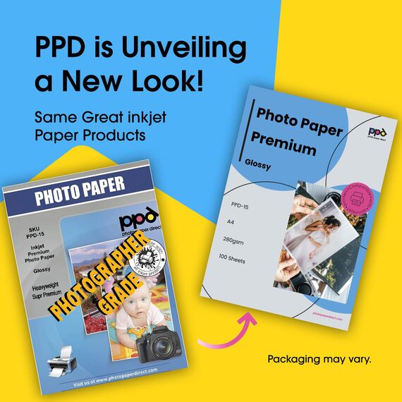 PPD 100xA4 Inkjet Fotopapier 280g Glänzend Premium Plus Wasserfest, Sofort Trocken PPD-15-100