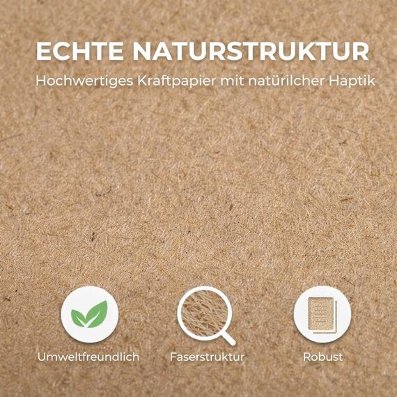 100x Blatt Kraftpapier A4 Papier 160 g/m² - Nachhaltiges Naturpapier - extra dicke Pappe zum Basteln & Drucken - Kartonpapier & Tonpapier braun