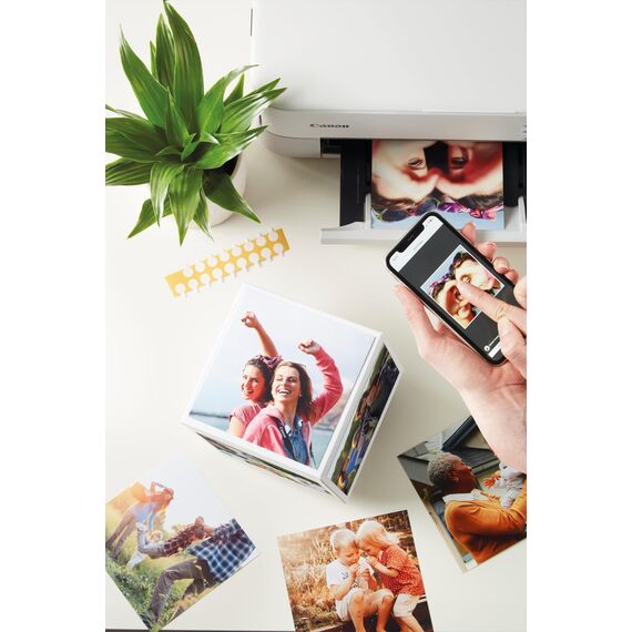 Canon 2311B060 Fotopapier PP 201 glänzend für Tintenstrahldrucker Pixma Drucker, Weiß, 265 g/qm, 13x13 cm, 20 Blatt