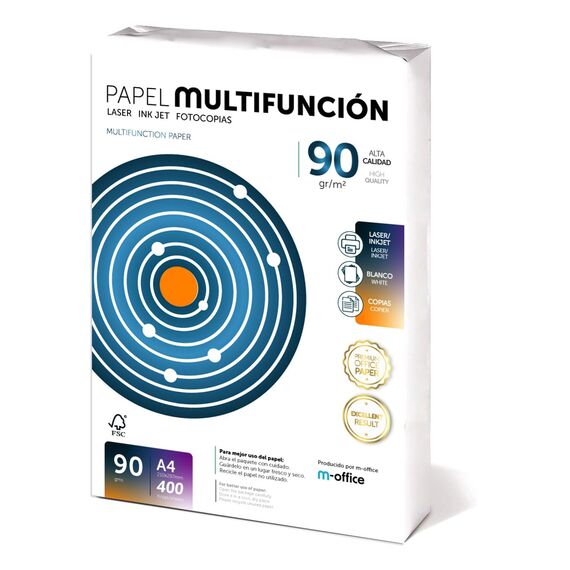 Folios A4, 90 g, 400 Blatt, Mehrzweckpapier für Drucker, Laserdrucker und Injektionsdrucker, Kopierer, Fax, für Büro, Schulbedarf, Blattpaket, m-office (400 Blatt, 90 g)