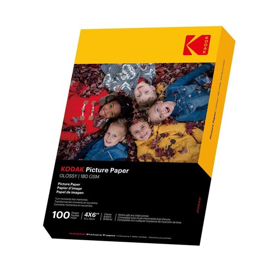 Kodak 9891161 Fotopapier, 180 g/m², glänzend, A6 (10 x 15 cm), Tintenstrahldrucker (Packung mit 2)