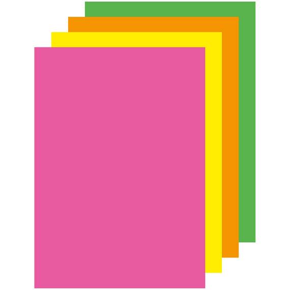 APLI 15287- farbig sortiertes Papier, fluoreszierende Farbtöne, A4, 80g, 500 Blatt