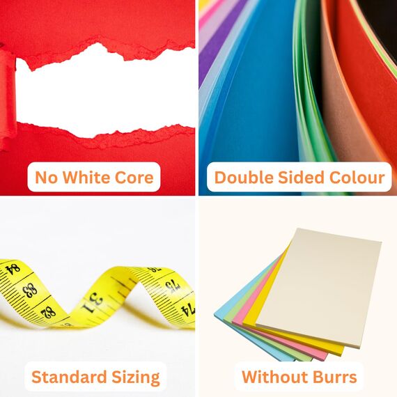 Hawksbill Papier 160 g/m² Mehrzweck-Pastell-Regenbogenfarben, 50 Stück dickes, hochwertiges, helles Druckerpapier im A4-Format – Kopierpapier für Zuhause, Büro und Schreibwaren