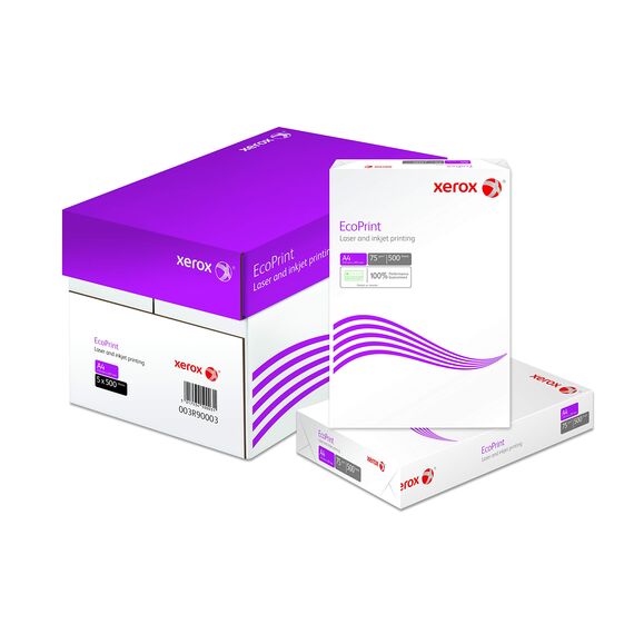 Xerox EcoPrint Kopierpapier, 75g/m², A4, weiß, holzfrei ECF - 10 Kartons, 50 Packungen, 25.000 Blatt