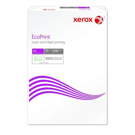 Xerox EcoPrint Kopierpapier, 75g/m², A4, weiß, holzfrei ECF - 10 Kartons, 50 Packungen, 25.000 Blatt