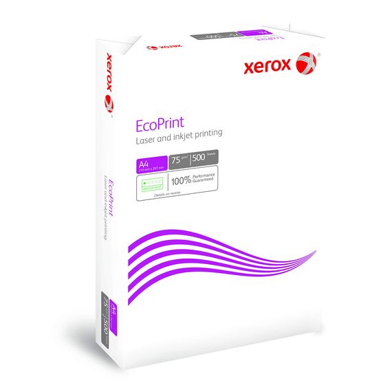 Xerox EcoPrint Kopierpapier, 75g/m², A4, weiß, holzfrei ECF - 10 Kartons, 50 Packungen, 25.000 Blatt