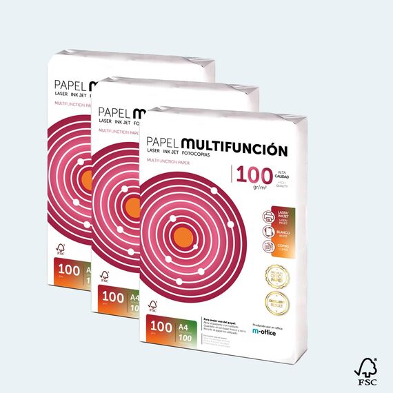 Folios A4, 100 g, 100 Blatt, Mehrzweckpapier, für Laserdrucker und Injektionsdrucker, Kopierer, Fax, für Büro, Schulbedarf, Blattpaket, m-office (100 Blatt, 100 g)