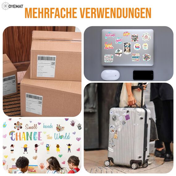 50 Blätter 2 Etikett pro Blatt | Sticker Papier zum Bedrucken A5 | Selbstklebendes A4-Papier für Drucker | Tintenstrahldrucker, Laserdrucker und Fotokopierer.