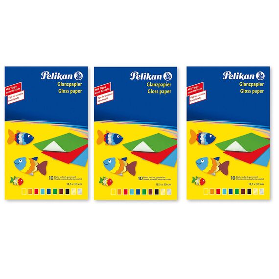 Pelikan 137943 - Transparentpapier, 10 Blatt (3, Glanzpapier | gummiert farbig)