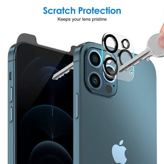 JETech Sichtschutz für iPhone 12 Pro 6,1 Zoll mit Kamera Schutz, Anti-Spähen Gehärtetes Glas Folie, 2 Stück Jeweils