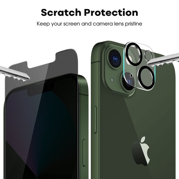JETech Sichtschutz Schutzfolie für iPhone 13 mini 5,4 Zoll mit Kamera Schutz, Anti-Spähen Panzer schutz Gehärtetes Glas Displayschutz, Einfaches Installationswerkzeug, 2 Stück Jeweils