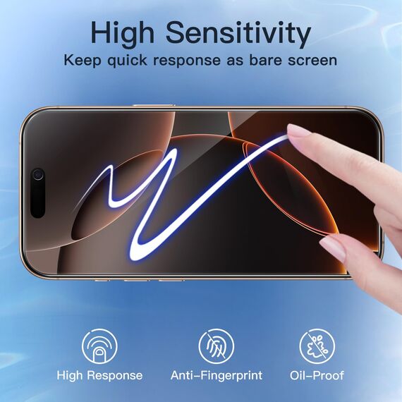 JETech Sichtschutz für iPhone 16 Pro Max 6,9 Zoll mit Kameraschutz, Anti-Spy Gehärtete Glas Schutzfolie, Einfaches Installationswerkzeug, 2 Stück Jeweils
