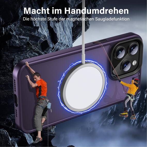 UniqueMe für iPhone 15 Pro Max Hülle, 5-in-1-Set Handyhülle für iPhone 15 Pro Max Case Rundumschutz Schutzhülle Cover,1 Handyhülle & 2 Schutzfolie & 2 Kameraschutz - Matt Lila