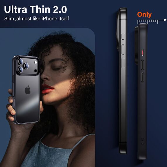 UniqueMe für iPhone 17 Pro Hülle - Handyhülle für iPhone 17 Pro Case, Rundumschutz Hülle Set Schutzhülle Cover, 1 Handyhülle & 2 Schutzfolie - Matt Schwarz