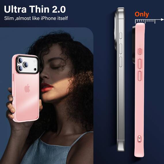 UniqueMe für iPhone 17 Pro Max Hülle - Handyhülle für iPhone 17 Pro Max Case, Rundumschutz Hülle Set Schutzhülle Cover, 1 Handyhülle & 2 Schutzfolie - Matt Rosa