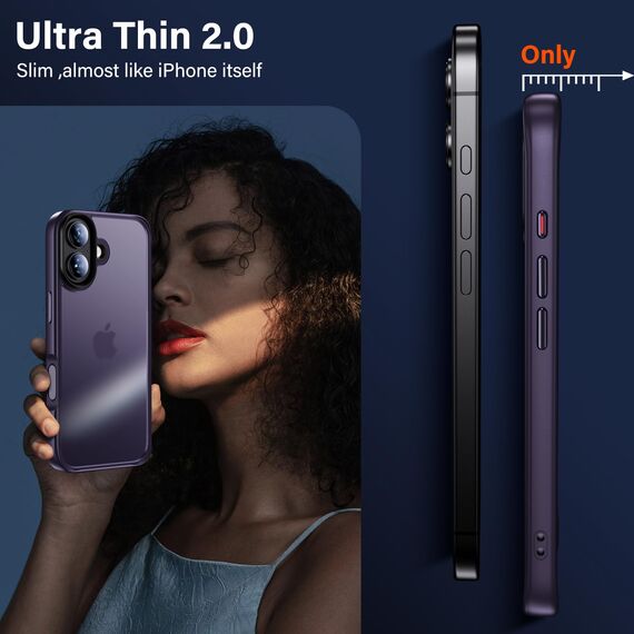 UniqueMe für iPhone 17 Hülle - Handyhülle für iPhone 17 Case, 5 in 1 Set Rundumschutz Schutzhülle Cover, 1 Handyhülle & 2 Schutzfolie & 2 Kameraschutz - Matt Lila