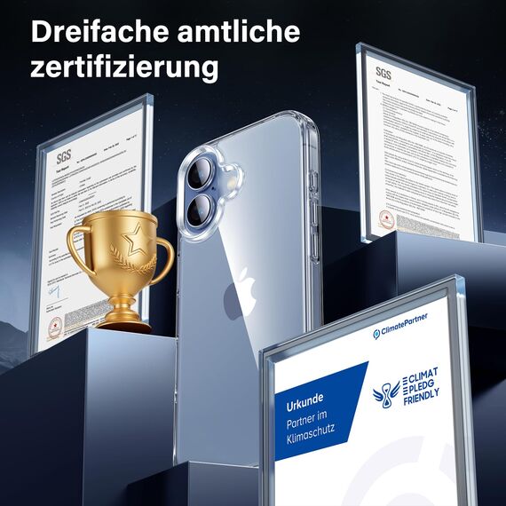 UniqueMe für iPhone 17 Hülle - Handyhülle für iPhone 17 Case,Rundumschutz Schutzhülle Cover, 1 Handyhülle & 2 Schutzfolie - Transparent